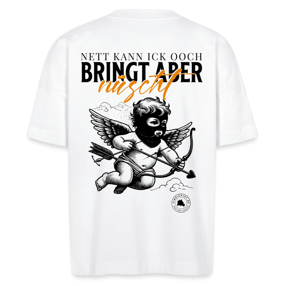 NETT KANN ICK-Unisex Oversize Bio-T-Shirt - Weiß