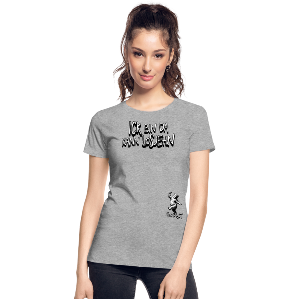 ICK BIN DA-Frauen Premium Bio T-Shirt - Grau meliert