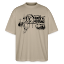 Dit ehrliche Berlin Shirt-MACH 'N ABJANG-Oversized Unisex Bio T-Shirt - Steingrau