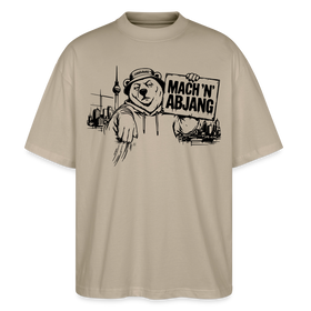 Dit ehrliche Berlin Shirt-MACH 'N ABJANG-Oversized Unisex Bio T-Shirt - Steingrau