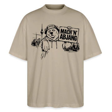 Dit ehrliche Berlin Shirt-MACH 'N ABJANG-Oversized Unisex Bio T-Shirt - Steingrau