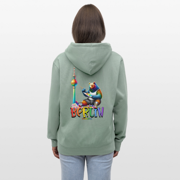 CSD BERLIN-Unisex Bio-Kapuzenjacke - Helles Graugrün