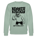 Berliner Spruch-KANNNSTE KNICKEN-Unisex Bio-Sweatshirt mit Berliner Bär - Helles Graugrün