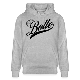 ICK FREU MA WIE BOLLE-Unisex Bio-Hoodie - Grau meliert