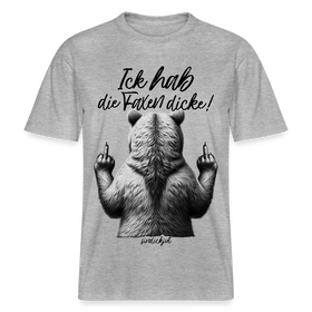 Ick hab die Faxen dicke!-Relaxed Fit Unisex Bio-T-Shirt - Grau meliert