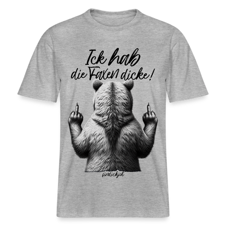 Ick hab die Faxen dicke!-Relaxed Fit Unisex Bio-T-Shirt - Grau meliert