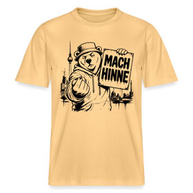 Berlin Souvenir mit Berliner Schnauze-MACH HINNE- RELAXED FIT Unisex Organic T-Shirt - Hellgelb