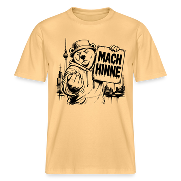 Berlin Souvenir mit Berliner Schnauze-MACH HINNE- RELAXED FIT Unisex Organic T-Shirt - Hellgelb