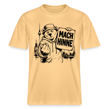 Berlin Souvenir mit Berliner Schnauze-MACH HINNE- RELAXED FIT Unisex Organic T-Shirt - Hellgelb