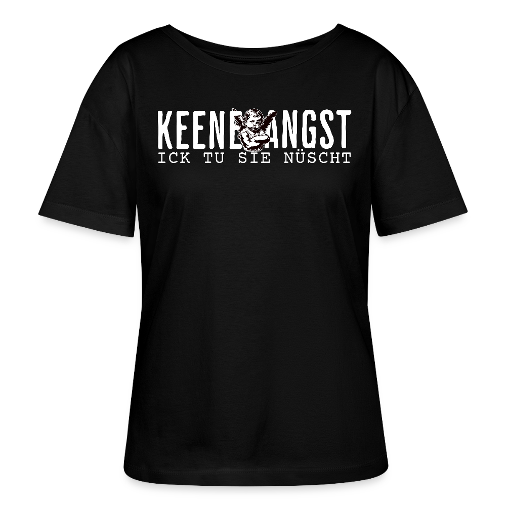KEENE ANGST ICK TU SIE NÜSCHT-Rundhals Frauen Bio-T-Shirt II - Schwarz