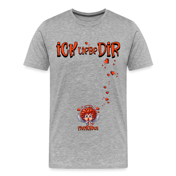 ICK LIEBE DIR-Männer Premium Bio T-Shirt - Grau meliert