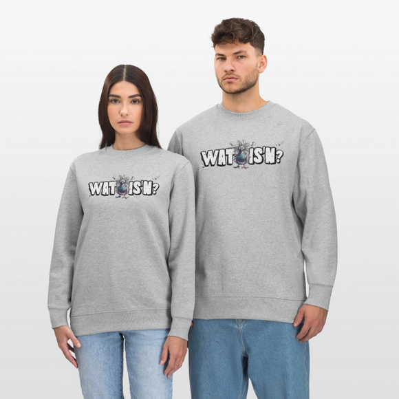 WAT IS'N?-Unisex Bio-Sweatshirt - Grau meliert