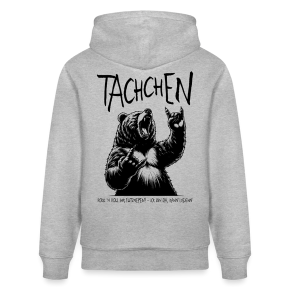 TACHCHEN BERLINER - Unisex Bio-Hoodie-backprint - Grau meliert-Original Berliner Schnauze