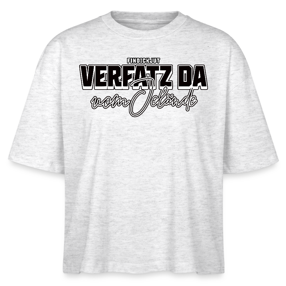VERFATZ DA VOM JELÄNDE-Frauen Boxy Bio-T-Shirt - Weiß meliert