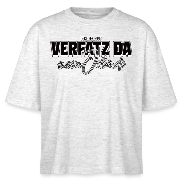 VERFATZ DA VOM JELÄNDE-Frauen Boxy Bio-T-Shirt - Weiß meliert