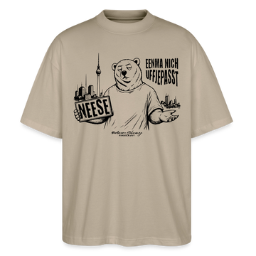 Berlin Souvenir mit Spruch-NEESE-Oversized Unisex Bio T-Shirt - Steingrau
