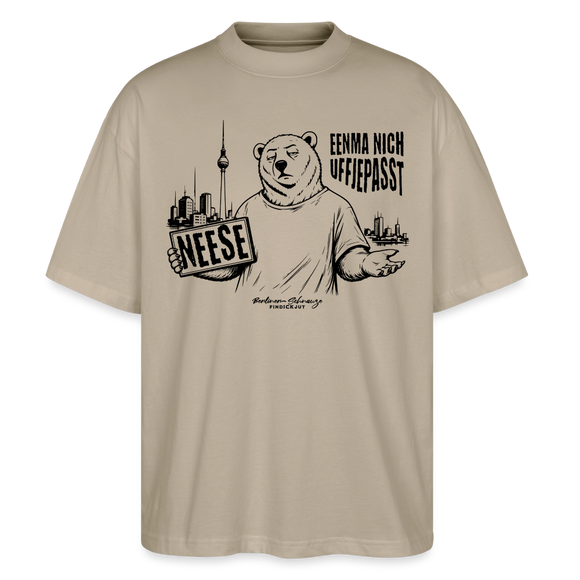 Berlin Souvenir mit Spruch-NEESE-Oversized Unisex Bio T-Shirt - Steingrau