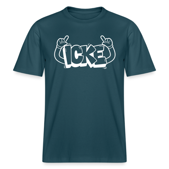 ICKE- RELAXED FIT Unisex Organic T-Shirt mit echt Berliner Schnauze - Dunkles Petrol