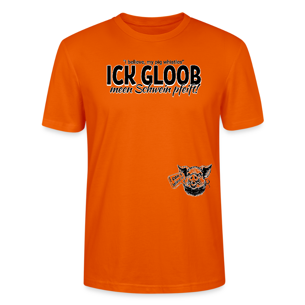 ICK GLOOB MEEN SCHWEIN PFEIFT-Unisex T-Shirt BIO - Tieforange