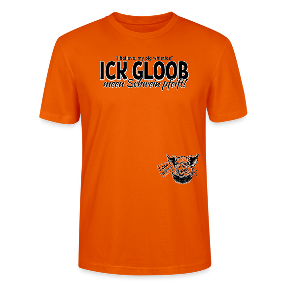 ICK GLOOB MEEN SCHWEIN PFEIFT-Unisex T-Shirt BIO - Tieforange