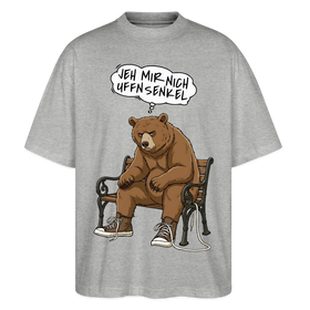 Berliner Bär und Spruch-JEH MIR NICH UFFN SENKEL-Oversized Unisex Bio T-Shirt - Grau meliert