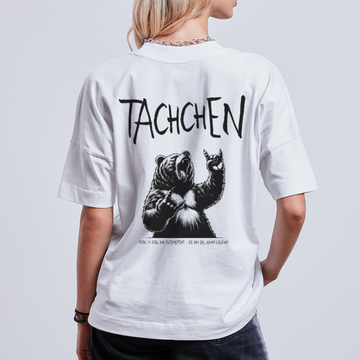 TACHCHEN BERLINER - Unisex Oversize Bio-T-Shirt - backprint - Weiß