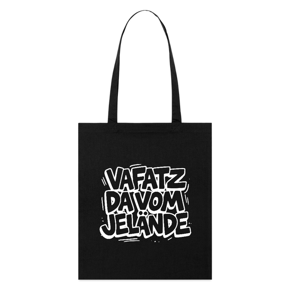 Berliner Spruch Bio-Stoffbeutel-VAFATZ DA VOM JELÄNDE - Schwarz