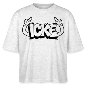 ICKE-Frauen Boxy Bio-T-Shirt - Weiß meliert