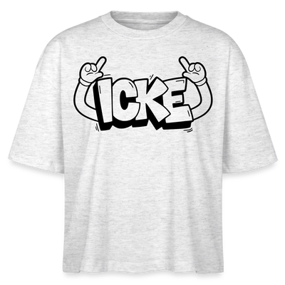 ICKE-Frauen Boxy Bio-T-Shirt - Weiß meliert