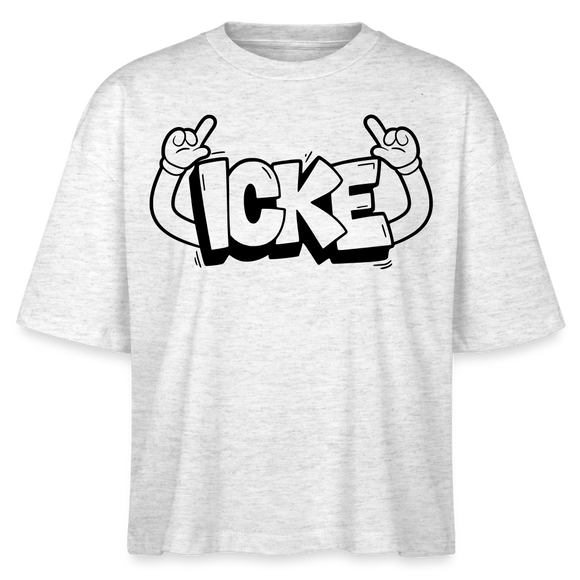 ICKE-Frauen Boxy Bio-T-Shirt - Weiß meliert