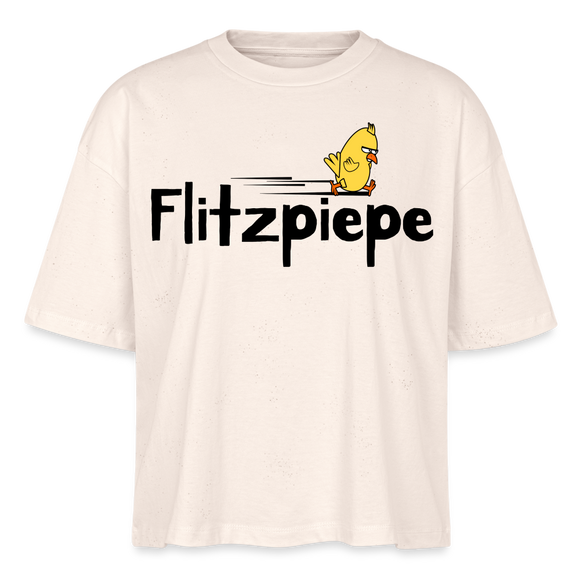DIE FLITZPIEPE - Frauen Boxy Bio-T-Shirt - Naturweiß