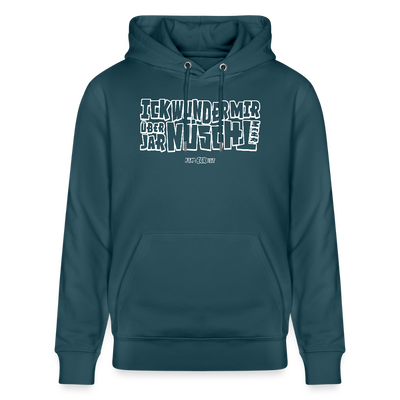 Berliner Spruch-ICK WUNDER MIR-Unisex Bio-Hoodie - Dunkles Petrol