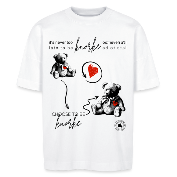 Berlin T-Shirt-BERLINER KNORKE-Unisex Oversize Bio-T-Shirt - Weiß