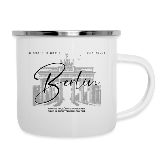 BERLIN-Emaille-Tasse - Weiß