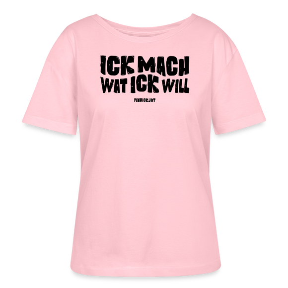 ICK MACH WAT ICK WILL-Rundhals Frauen Bio-T-Shirt III - Hellrosa
