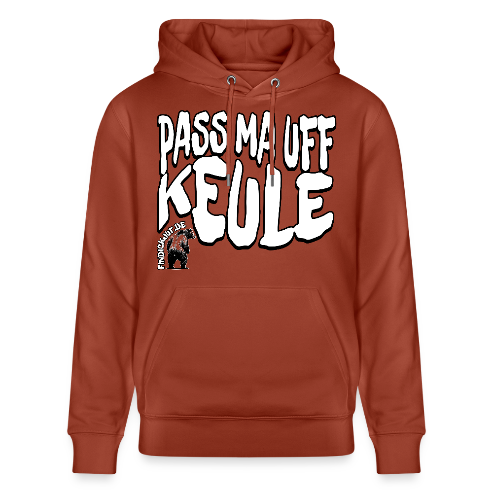 PASS MA UFF KEULE-Unisex Bio-Hoodie II - Terrakotta