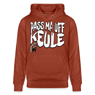 PASS MA UFF KEULE-Unisex Bio-Hoodie II - Terrakotta
