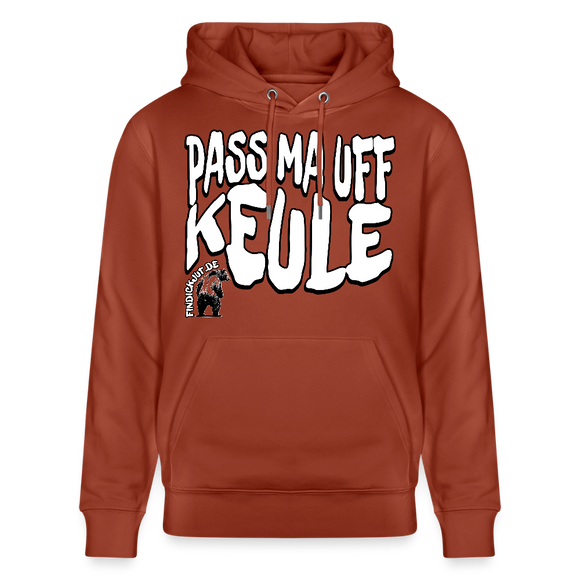 PASS MA UFF KEULE-Unisex Bio-Hoodie II - Terrakotta