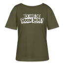 Berliner Schnauze-ICK HAB DIE FAXEN DICKE-Rundhals Frauen Bio-T-Shirt - Khaki