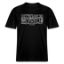 BERLINER SPRUCH-ICK WUNDER MIR ÜBER JAR NÜSCHT MEHR- RELAXED FIT Unisex BIO T-Shirt - weiss gerahmte Buchstaben auf Schwarzem Bio Stoff