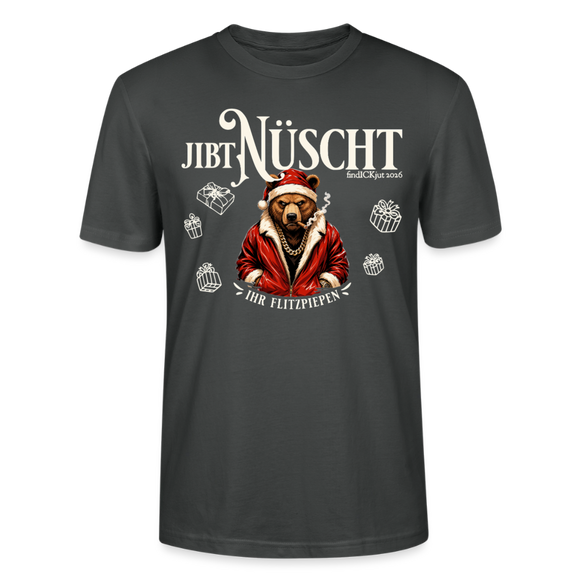 JIBT NÜSCHT-Unisex T-Shirt Berliner Ansage und Berliner Bär - Anthrazit