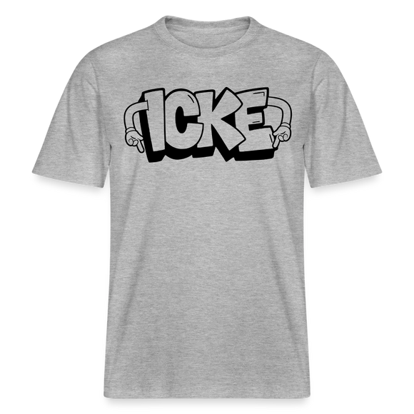 ICKE- RELAXED FIT Unisex Organic T-Shirt mit Berliner Schnauze - Grau meliert