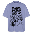 JANZ BERLIN IS EENE WOLKE-Der kiffende Berlin Bär-Oversized Unisex Bio T-Shirt - Violett