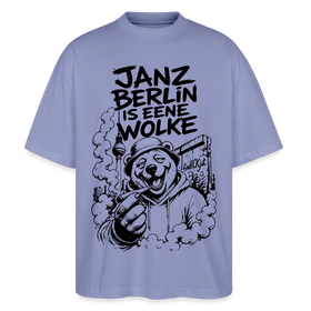 JANZ BERLIN IS EENE WOLKE-Der kiffende Berlin Bär-Oversized Unisex Bio T-Shirt - Violett