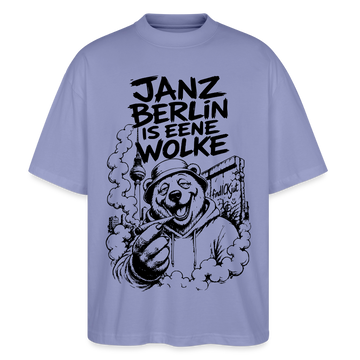 JANZ BERLIN IS EENE WOLKE-Der kiffende Berlin Bär-Oversized Unisex Bio T-Shirt - Violett