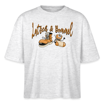 LATSCH UND BOMMEL - Frauen Boxy Bio-T-Shirt - Weiß meliert