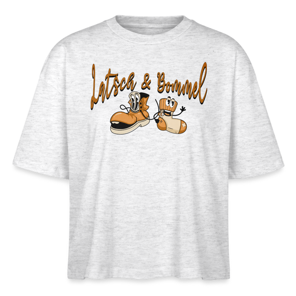 LATSCH UND BOMMEL - Frauen Boxy Bio-T-Shirt - Weiß meliert