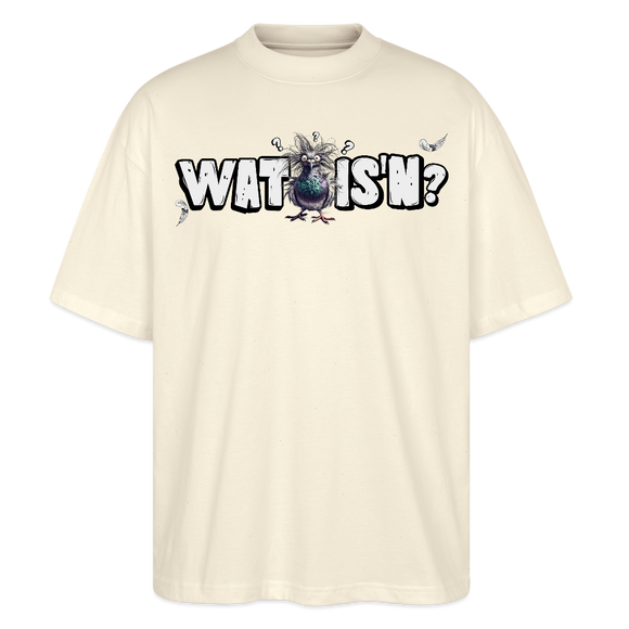 WAT IS'N?-Oversized Unisex Bio T-Shirt - Weißgrau