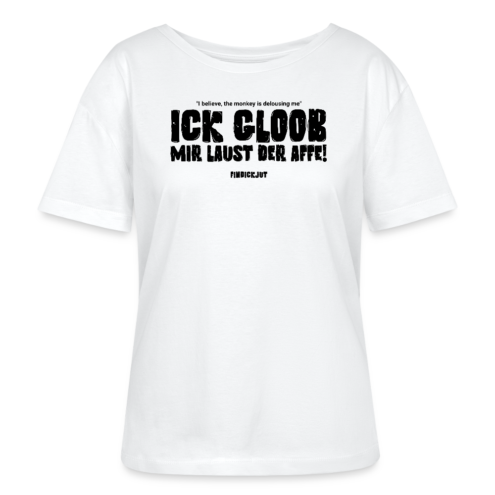 ICK GLOOB MIR LAUST DER AFFE-Rundhals Frauen Bio-T-Shirt II - Weiß