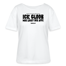 ICK GLOOB MIR LAUST DER AFFE-Rundhals Frauen Bio-T-Shirt II - Weiß